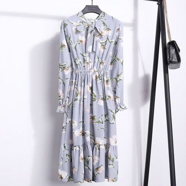 2021 new women casual autumn lady office style vintage floral printed chiffon shirt long sleeve bow midi summer vestido 9ybj, Black;gray
2021 new women casual autumn lady office style vintage floral printed chiffon shirt long sleeve bow midi summer vestido 9ybj, Black;gray
