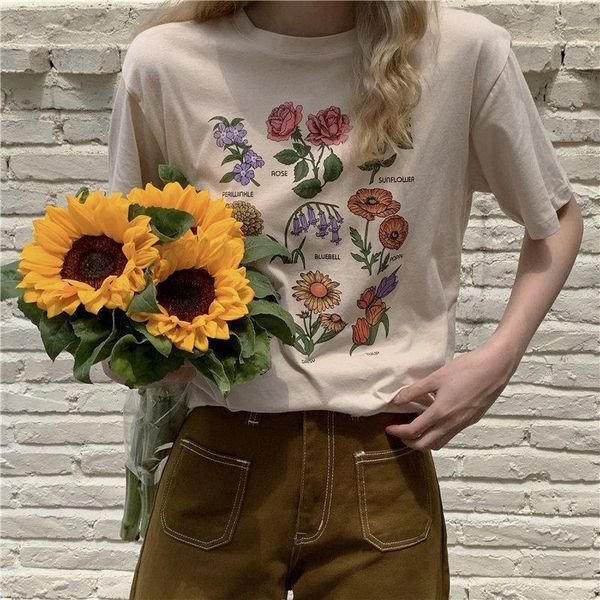 2020 oversize summer chic fashion t-shirt women printed flowers loose fit short sleeve korean student t-shirt, White
2020 oversize summer chic fashion t-shirt women printed flowers loose fit short sleeve korean student t-shirt, White