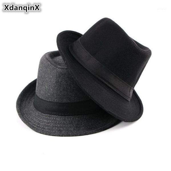 wide brim hats xdanqinx 2021 spring fashion for men and women british simple men's fedoras hat elegant women's jazz couple cap1, Blue;gray
wide brim hats xdanqinx 2021 spring fashion for men and women british simple men's fedoras hat elegant women's jazz couple cap1, Blue;gray