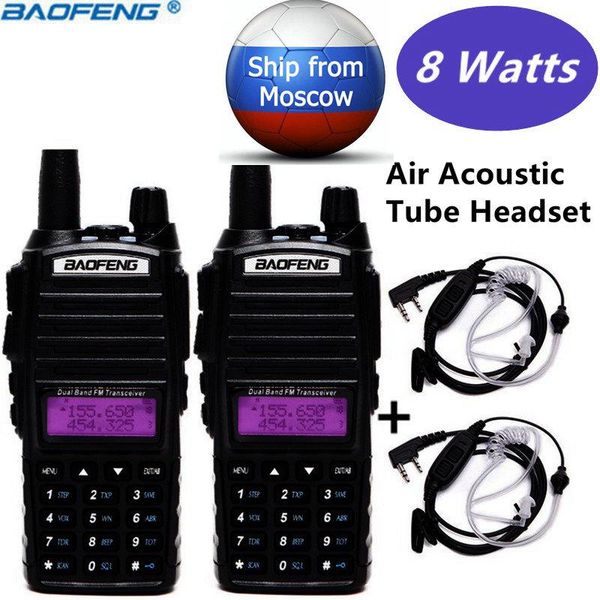 2pcs baofeng uv-82 plus 10km long range 8watts 8w powerful walkie talkie portable two way radio+2-pair acoustic tube headset
2pcs baofeng uv-82 plus 10km long range 8watts 8w powerful walkie talkie portable two way radio+2-pair acoustic tube headset