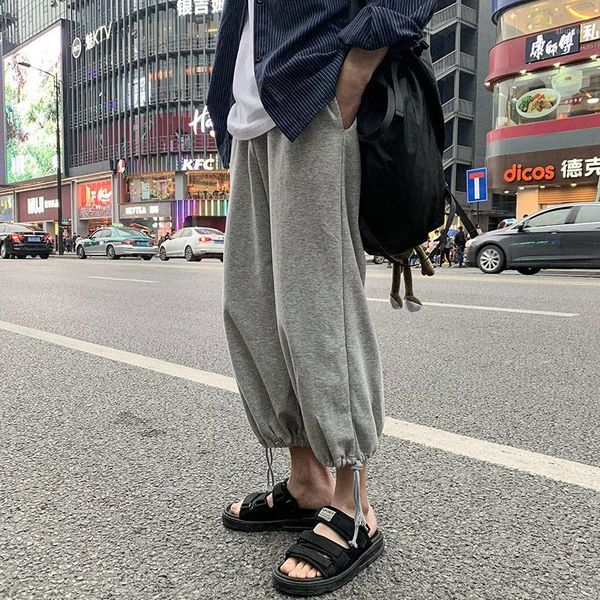 men's pants 2021 spring and autumn youth solid color loose beam fashion casual wild wide leg cropped gray / black1, Black
men's pants 2021 spring and autumn youth solid color loose beam fashion casual wild wide leg cropped gray / black1, Black