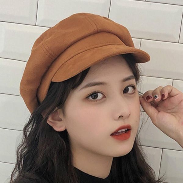 berets women's autumn and winter version of british painters elegant retro deerskin velvet postman octagonal beret with brim, Blue;gray
berets women's autumn and winter version of british painters elegant retro deerskin velvet postman octagonal beret with brim, Blue;gray