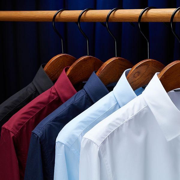 men shirt long sleeve solid formal business shirt slim fit brand man dress shirts social turn-down collar 6colors c1211, White;black
men shirt long sleeve solid formal business shirt slim fit brand man dress shirts social turn-down collar 6colors c1211, White;black