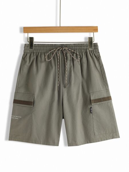 men slogan graphic letter patched detail flap pocket drawstring waist shorts b4pp#, Black
men slogan graphic letter patched detail flap pocket drawstring waist shorts b4pp#, Black