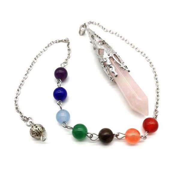 natural stone pendulum for dowsing divination 7 chakra chain hexagonal prism silver-color crystal pendant healing reiki qyltwy, Black
natural stone pendulum for dowsing divination 7 chakra chain hexagonal prism silver-color crystal pendant healing reiki qyltwy, Black