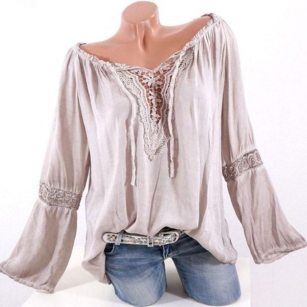 women's blouses & shirts womens long sleeve slash neck shirt women blouse hollow out female ladies clothing, White
women's blouses & shirts womens long sleeve slash neck shirt women blouse hollow out female ladies clothing, White