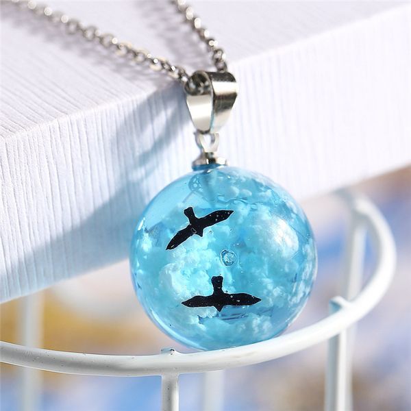blue sky white cloud transparent glass resin eagle pendant necklace for women creative handmade jewelry round ball necklace gift
blue sky white cloud transparent glass resin eagle pendant necklace for women creative handmade jewelry round ball necklace gift