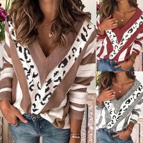 casual loose winter women knitted sweater long-sleeved v-neck jumper striped print stitching pullover blouse femme chandail, White;black
casual loose winter women knitted sweater long-sleeved v-neck jumper striped print stitching pullover blouse femme chandail, White;black