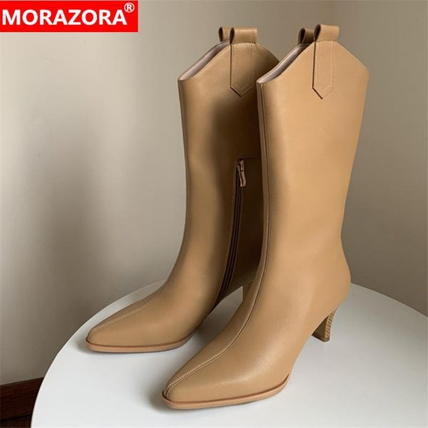 morazora 2021 genuine leather boots stiletto high heels pointed toe winter boots autumn winter 2 colors classic mid calf, Black
morazora 2021 genuine leather boots stiletto high heels pointed toe winter boots autumn winter 2 colors classic mid calf, Black