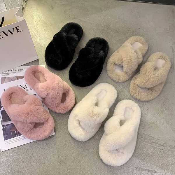 winter women cross house furry slippers fashion faux fur warm shoes women slip on flats female home open toe pink plush slippers, Black
winter women cross house furry slippers fashion faux fur warm shoes women slip on flats female home open toe pink plush slippers, Black