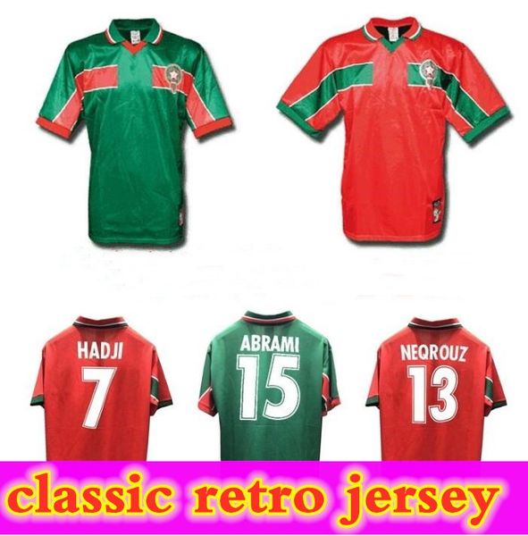 1998 morocco retro soccer jersey 98 99 maroc home away hadji bassir ouakili neqrouz abrami vintage classic old football shirt, Black;yellow
1998 morocco retro soccer jersey 98 99 maroc home away hadji bassir ouakili neqrouz abrami vintage classic old football shirt, Black;yellow