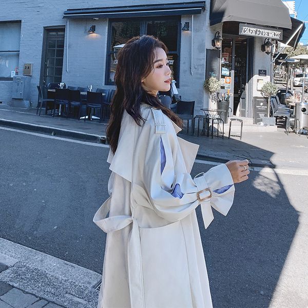 women's windbreaker 2020 spring autumn new korean loose double breasted long trench coats g164, Tan;black
women's windbreaker 2020 spring autumn new korean loose double breasted long trench coats g164, Tan;black