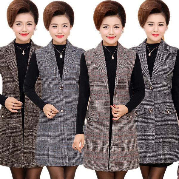 spring autumn collection medium-long mother clothes outreach vest vo2n, Black;white
spring autumn collection medium-long mother clothes outreach vest vo2n, Black;white