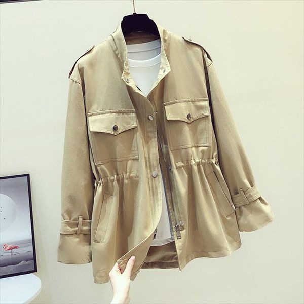 2020 spring autumn women jacket coat casual windbreaker female pocket zipper jackets harajuku loose khaki outerwear plus size, Black;brown
2020 spring autumn women jacket coat casual windbreaker female pocket zipper jackets harajuku loose khaki outerwear plus size, Black;brown