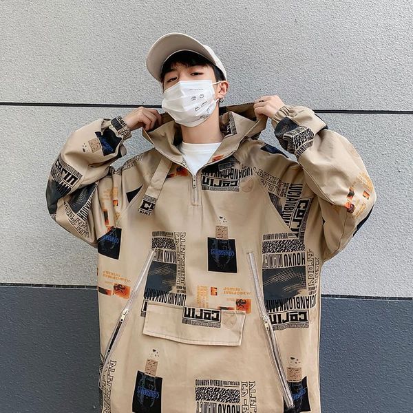 2019 early autumn new korean version of the couple loose men's printed casual hooded pullover1, Black
2019 early autumn new korean version of the couple loose men's printed casual hooded pullover1, Black