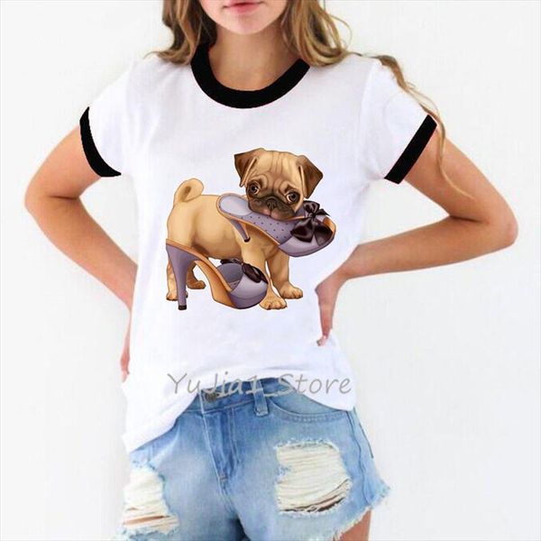 pug puppy and high heels shoes animal print funny t shirts women dog lover tee shirt femme tumblr basic tshirt harajuku, White
pug puppy and high heels shoes animal print funny t shirts women dog lover tee shirt femme tumblr basic tshirt harajuku, White