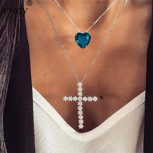 chains jewdy vintage cross choker pendant necklace women/girl blue crystal heart charm lover valentine's day multi layer jewellery, Silver
chains jewdy vintage cross choker pendant necklace women/girl blue crystal heart charm lover valentine's day multi layer jewellery, Silver
