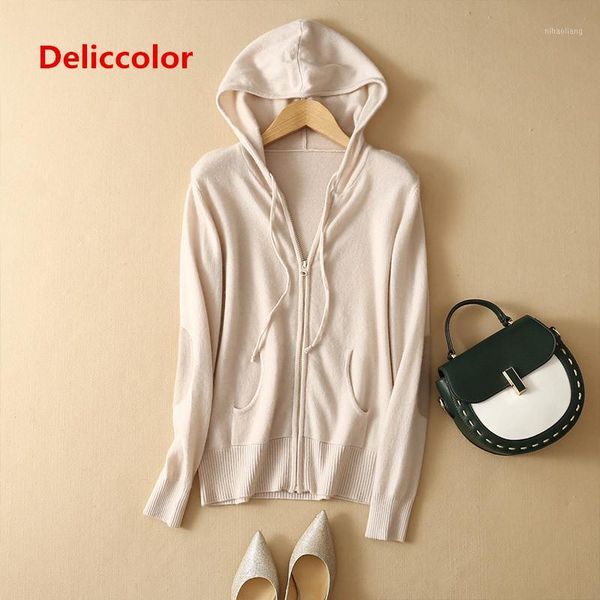 deliccolor 100%pure cashmere cardigan long sleeve sweater female hooded sweater solid color lady slim and slim1, White;black
deliccolor 100%pure cashmere cardigan long sleeve sweater female hooded sweater solid color lady slim and slim1, White;black