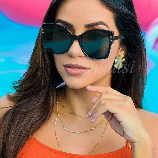 sunglasses 2021 vintage retro oversized square women fashion thin face accessory cat eye sun glasses brand gradient shades, White;black
sunglasses 2021 vintage retro oversized square women fashion thin face accessory cat eye sun glasses brand gradient shades, White;black