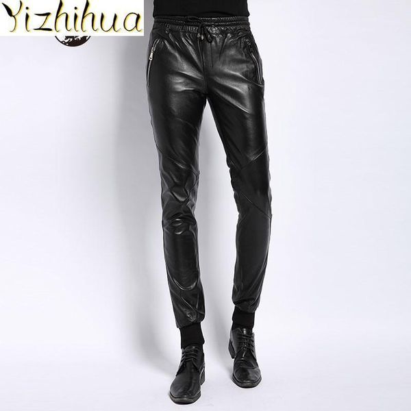 jogging casual fashion mens pants elastic waist slim fit sheepskin genuine leather pants long trousers motorcycle biker1, Black
jogging casual fashion mens pants elastic waist slim fit sheepskin genuine leather pants long trousers motorcycle biker1, Black