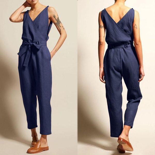 zanzea stylish women rompers summer sleeveless jumpsuits casual v neck solid bow tie playsuits plus size work overalls femme1, Black;white
zanzea stylish women rompers summer sleeveless jumpsuits casual v neck solid bow tie playsuits plus size work overalls femme1, Black;white