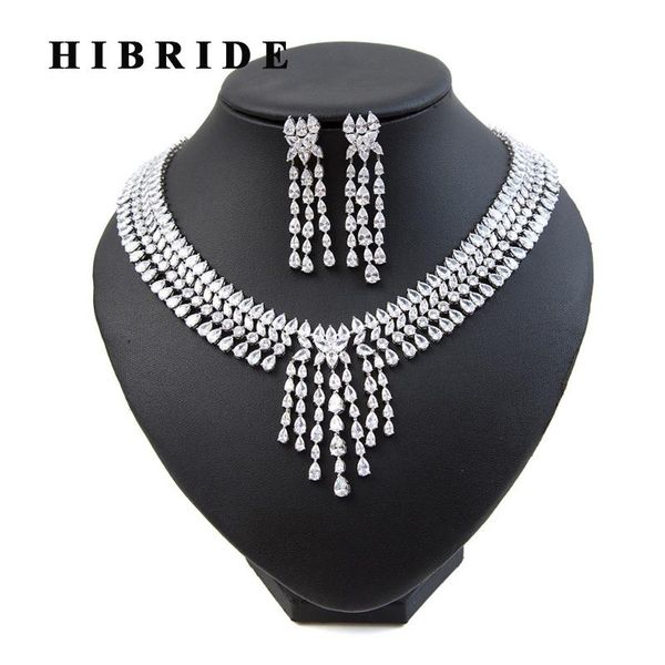hibride new shiny water drop cubic zirconia pendant necklace earrings sets women wedding bridal jewelry set n-212, Silver
hibride new shiny water drop cubic zirconia pendant necklace earrings sets women wedding bridal jewelry set n-212, Silver