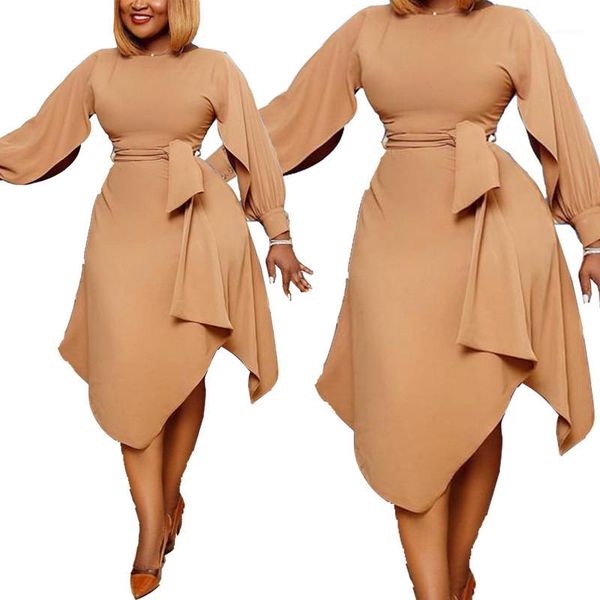 long sleeve o neck asymmetrical ol dress autumn women designers clothes african women dresses fashion solid color, White;black
long sleeve o neck asymmetrical ol dress autumn women designers clothes african women dresses fashion solid color, White;black