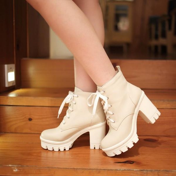 boots korea style sweet ankle lace up round toe high heels women fashion square heel casual autumn winter short, Black
boots korea style sweet ankle lace up round toe high heels women fashion square heel casual autumn winter short, Black