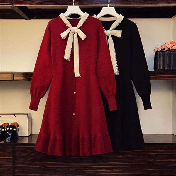 casual dresses 2021 winter knitted dress women long sleeve v-neck bow elegant fashion solid slim female streetwear vestido de mujer, Black;gray
casual dresses 2021 winter knitted dress women long sleeve v-neck bow elegant fashion solid slim female streetwear vestido de mujer, Black;gray
