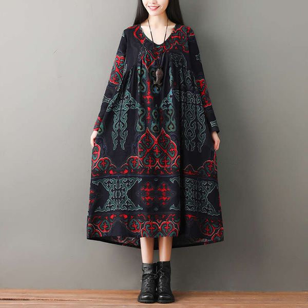 cotton leprosy dress women's sleeve autumn new style korean mid long printed skirt, Black;gray
cotton leprosy dress women's sleeve autumn new style korean mid long printed skirt, Black;gray