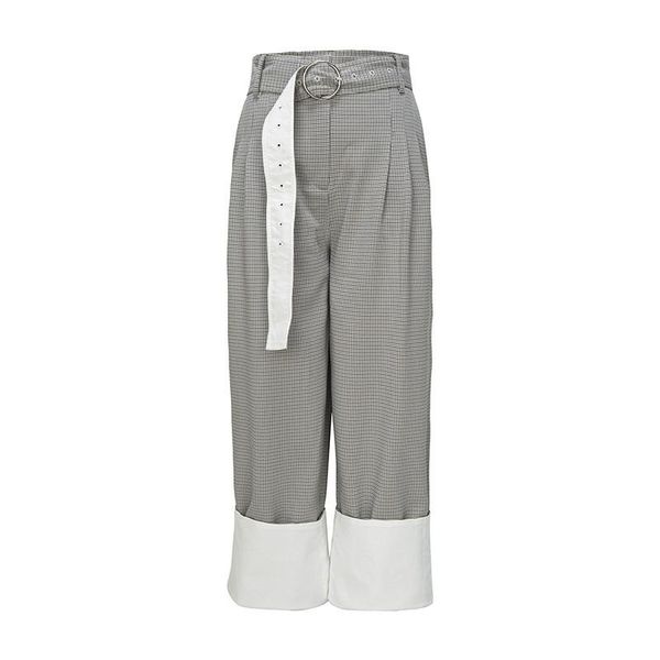 plaid casual wide leg pants for female high waist with sashes straight loose trousers women 2020 autumn fashion new clothes c679, Black;white
plaid casual wide leg pants for female high waist with sashes straight loose trousers women 2020 autumn fashion new clothes c679, Black;white
