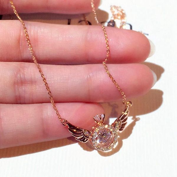 new fashion angel wing pendant necklace eco-friendly material alloy beads boho chain women jewelry gifts, Silver
new fashion angel wing pendant necklace eco-friendly material alloy beads boho chain women jewelry gifts, Silver