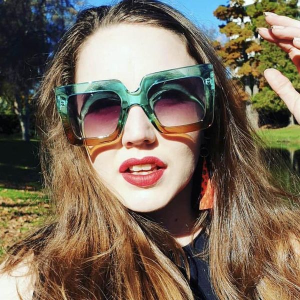 sunglasses vintage square women gredient frame goggles mens for female brand green brown eyewear gafas de sol, White;black
sunglasses vintage square women gredient frame goggles mens for female brand green brown eyewear gafas de sol, White;black