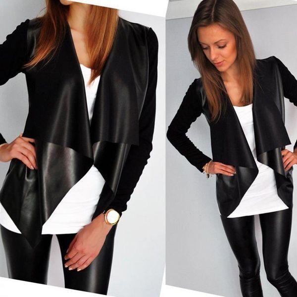 gaoke women faux leather patchwork cardigan coats spring autumn fashion long sleeve casual female leather cardigan black, Tan;black
gaoke women faux leather patchwork cardigan coats spring autumn fashion long sleeve casual female leather cardigan black, Tan;black