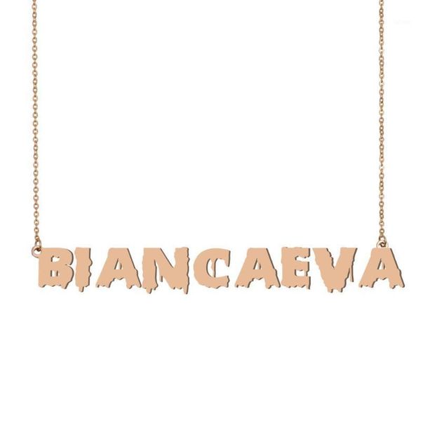 biancaeva имя ожерелье, крутое кровавое искусство имя ожерелье для хэллоуина и дня ювелирных изделий для детей для детей, Silver 
biancaeva имя ожерелье, крутое кровавое искусство имя ожерелье для хэллоуина и дня ювелирных изделий для детей для детей, Silver