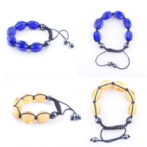 2pcs dark blue yellow lampwork glass beads round hematite beads adjustable healing braided rope beaded bracelet jewelry bk2, Black
2pcs dark blue yellow lampwork glass beads round hematite beads adjustable healing braided rope beaded bracelet jewelry bk2, Black