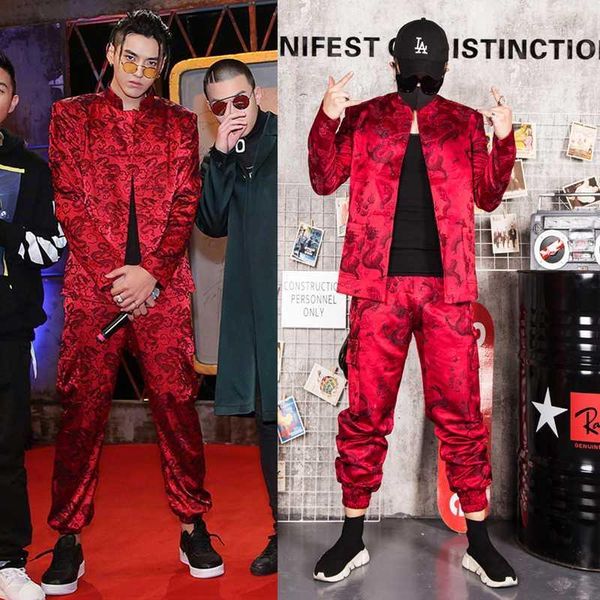 custom made suits sets men fashion red embroidered casual hip hop blazers jacket male party stage singer dj costume1, White;black
custom made suits sets men fashion red embroidered casual hip hop blazers jacket male party stage singer dj costume1, White;black