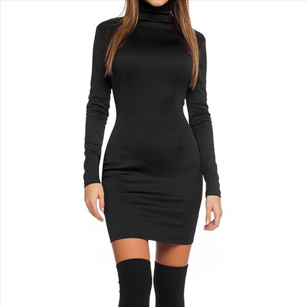 turtleneck sheath dress women solid long sleeve tight slim dress with back zipper autumn bodycon robe dresses vestidos 9l3, Black;gray
turtleneck sheath dress women solid long sleeve tight slim dress with back zipper autumn bodycon robe dresses vestidos 9l3, Black;gray