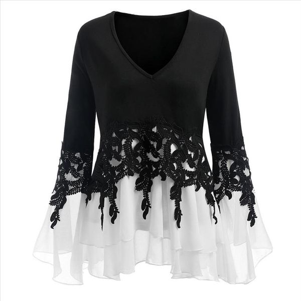 ladies fashion women casual elegant chiffon v neck long sleeve shirt small flare sleeve lace ladies yl10, White
ladies fashion women casual elegant chiffon v neck long sleeve shirt small flare sleeve lace ladies yl10, White