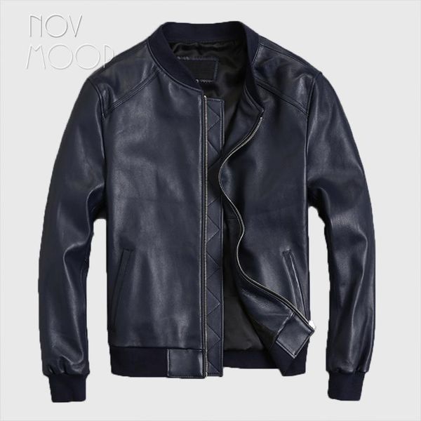 men royal blue genuine leather real lambskin motorcycle biker bomber jackets coats plus size jaqueta de couro deri ceket lt2413, Black
men royal blue genuine leather real lambskin motorcycle biker bomber jackets coats plus size jaqueta de couro deri ceket lt2413, Black