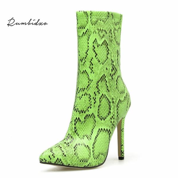 rumbidzo fashion women ankle boots pointed toe high heeled fluorescence green snake leather short boots thin heel party, Black
rumbidzo fashion women ankle boots pointed toe high heeled fluorescence green snake leather short boots thin heel party, Black