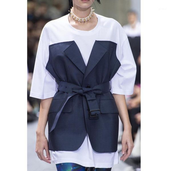 6.11 2020 summer high end women short sleeve tees temperament fashion patchwork fake two piece t-shirt women1, White
6.11 2020 summer high end women short sleeve tees temperament fashion patchwork fake two piece t-shirt women1, White