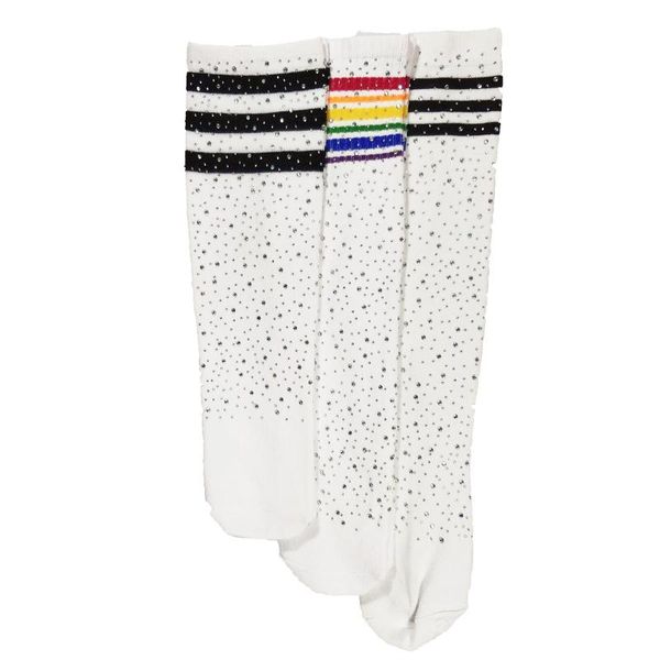 2020 women girls over knee long socks ladies casual rhinestone bling rainbow striped thigh cotton socks, Pink;yellow
2020 women girls over knee long socks ladies casual rhinestone bling rainbow striped thigh cotton socks, Pink;yellow