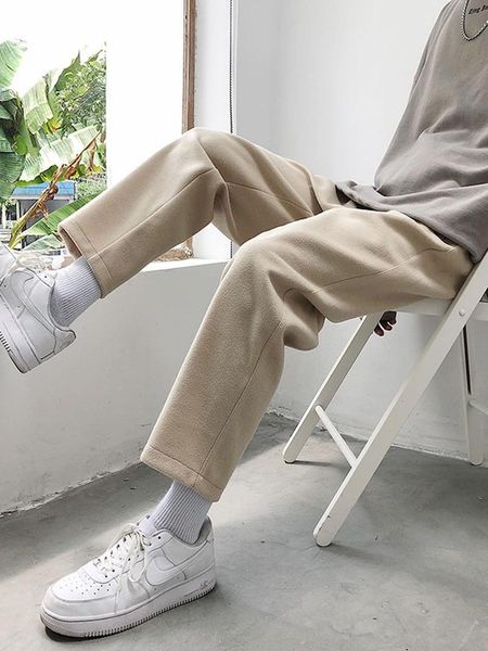 men's pants woolen trousers loose straight-leg trendy handsome slim warm korean style wild casual, Black
men's pants woolen trousers loose straight-leg trendy handsome slim warm korean style wild casual, Black