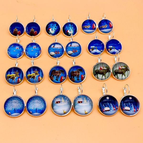 blue glass cabochon time gem elk christmas tree cartoon snowflake bell santa claus stud earrings for girl fashion jewelry gifts, Golden;silver
blue glass cabochon time gem elk christmas tree cartoon snowflake bell santa claus stud earrings for girl fashion jewelry gifts, Golden;silver