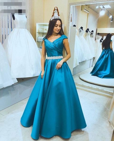 elegant evening dresses turquoise prom dresses puffy a-line v-neck beaded belt cap sleeves gowns floor length women formal party dresses p84, Black;red
elegant evening dresses turquoise prom dresses puffy a-line v-neck beaded belt cap sleeves gowns floor length women formal party dresses p84, Black;red
