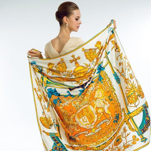 new twill silk women scarf 130*130 cm euro floral musical instrument print square scarves gift fashion silk shawls y201007, Blue;gray 
new twill silk women scarf 130*130 cm euro floral musical instrument print square scarves gift fashion silk shawls y201007, Blue;gray