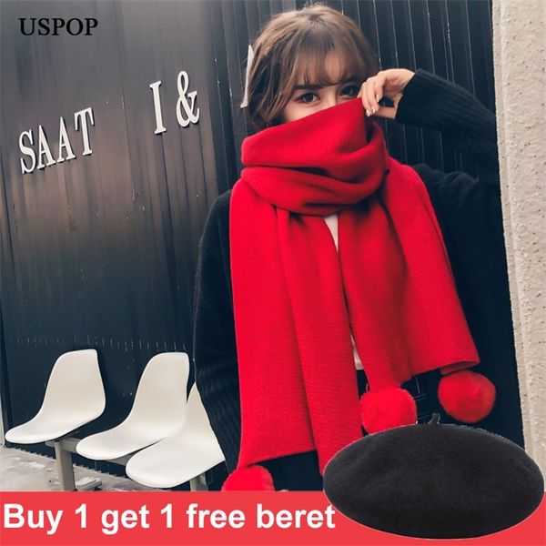 uspop new winter scarf solid color pompoms women scarves soft warm knitted scarf female large shawl 201218, Blue;gray
uspop new winter scarf solid color pompoms women scarves soft warm knitted scarf female large shawl 201218, Blue;gray
