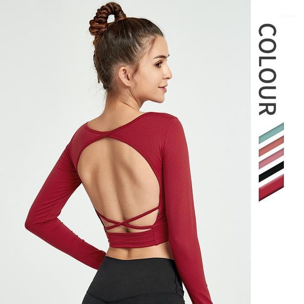 yoga outfits backless shirt women's long sleeve paded sport training fitness t-shirt running gym female workout deportiva1, White;red
yoga outfits backless shirt women's long sleeve paded sport training fitness t-shirt running gym female workout deportiva1, White;red