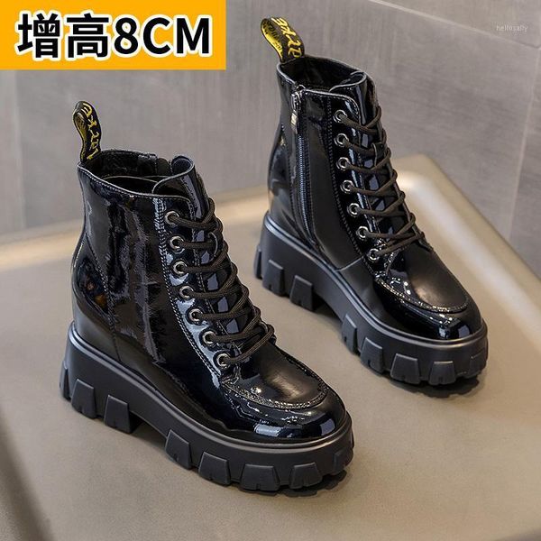 8 cm inside boots women's shoes new lean boots in autumn and winter 2020 ins british style leather short1, Black
8 cm inside boots women's shoes new lean boots in autumn and winter 2020 ins british style leather short1, Black